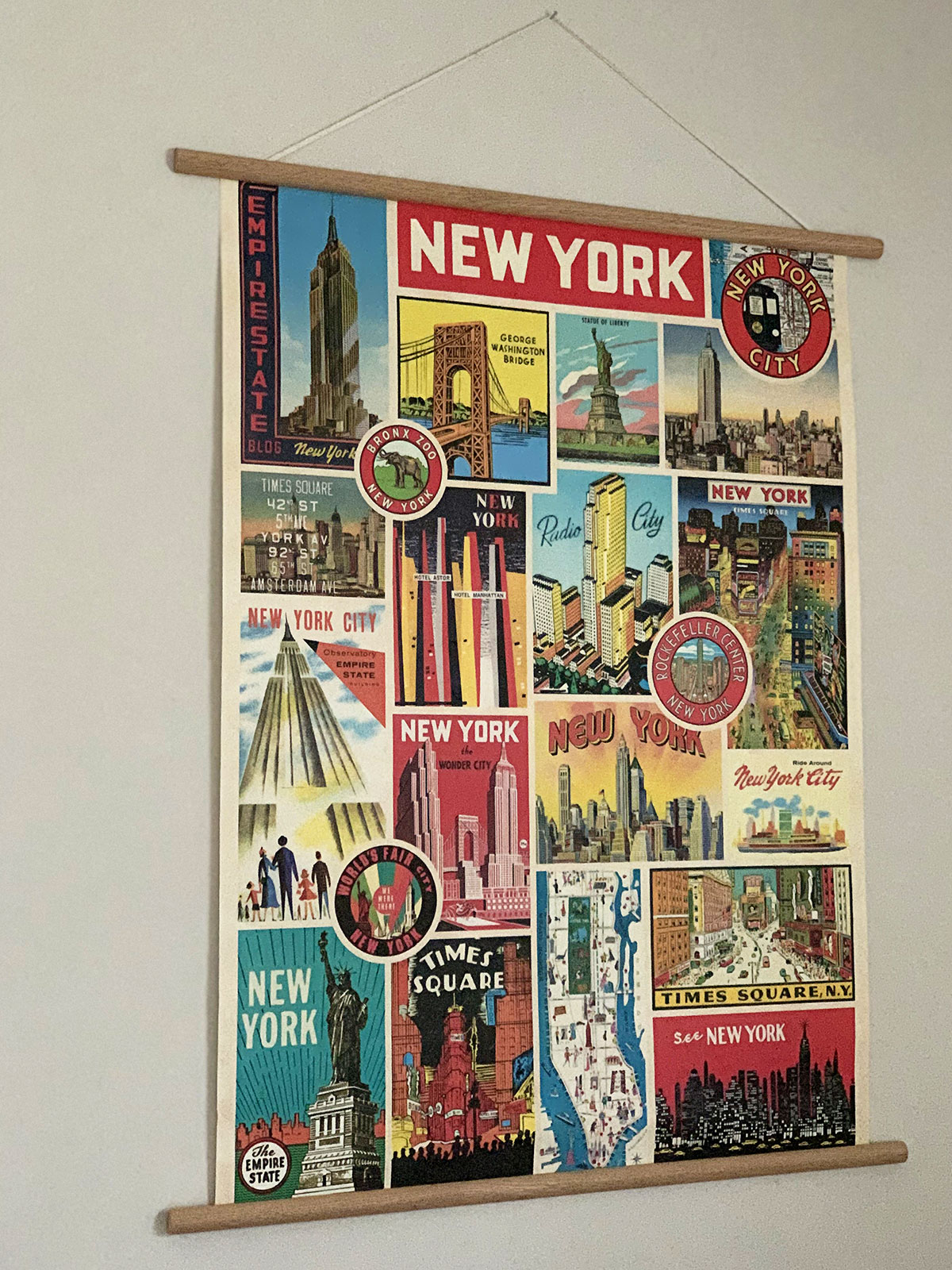 Vintage inspired New York themed poster by Cavallini & Co.