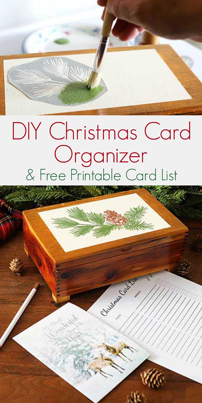 Christmas Card Organizer and FREE Printable Christmas Card List