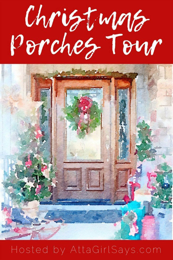 pinnable image for Christmas porch tours