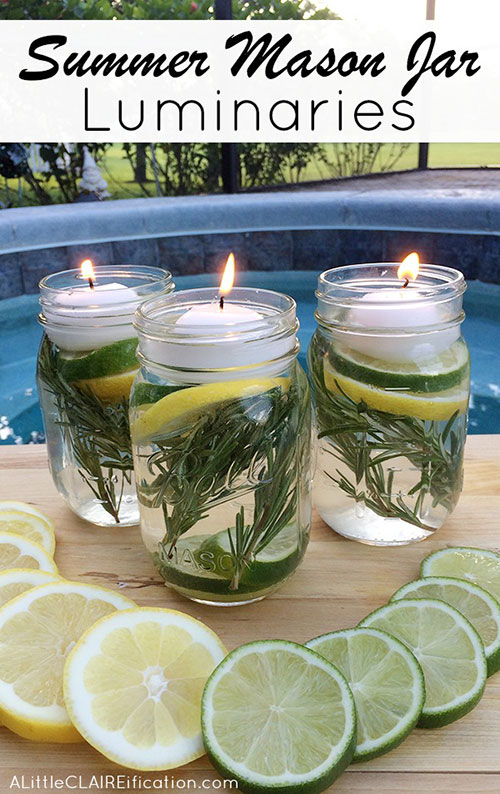 DIY bug repellent mason jar candles