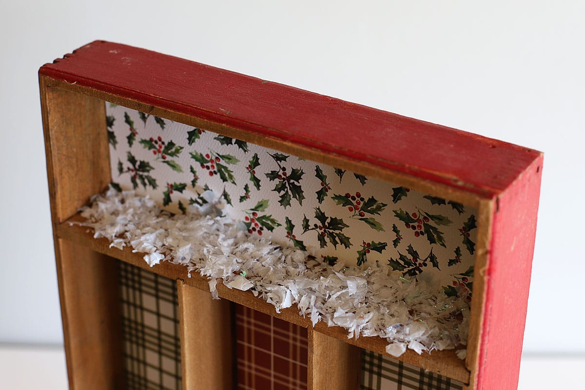 gluing snow in a shadowbox