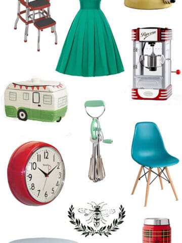 A gift guide for the vintage lover in your life. Modern vintage, kitschy vintage, retro or somewhere in between. Cute ideas for teacher and hostess gifts.
