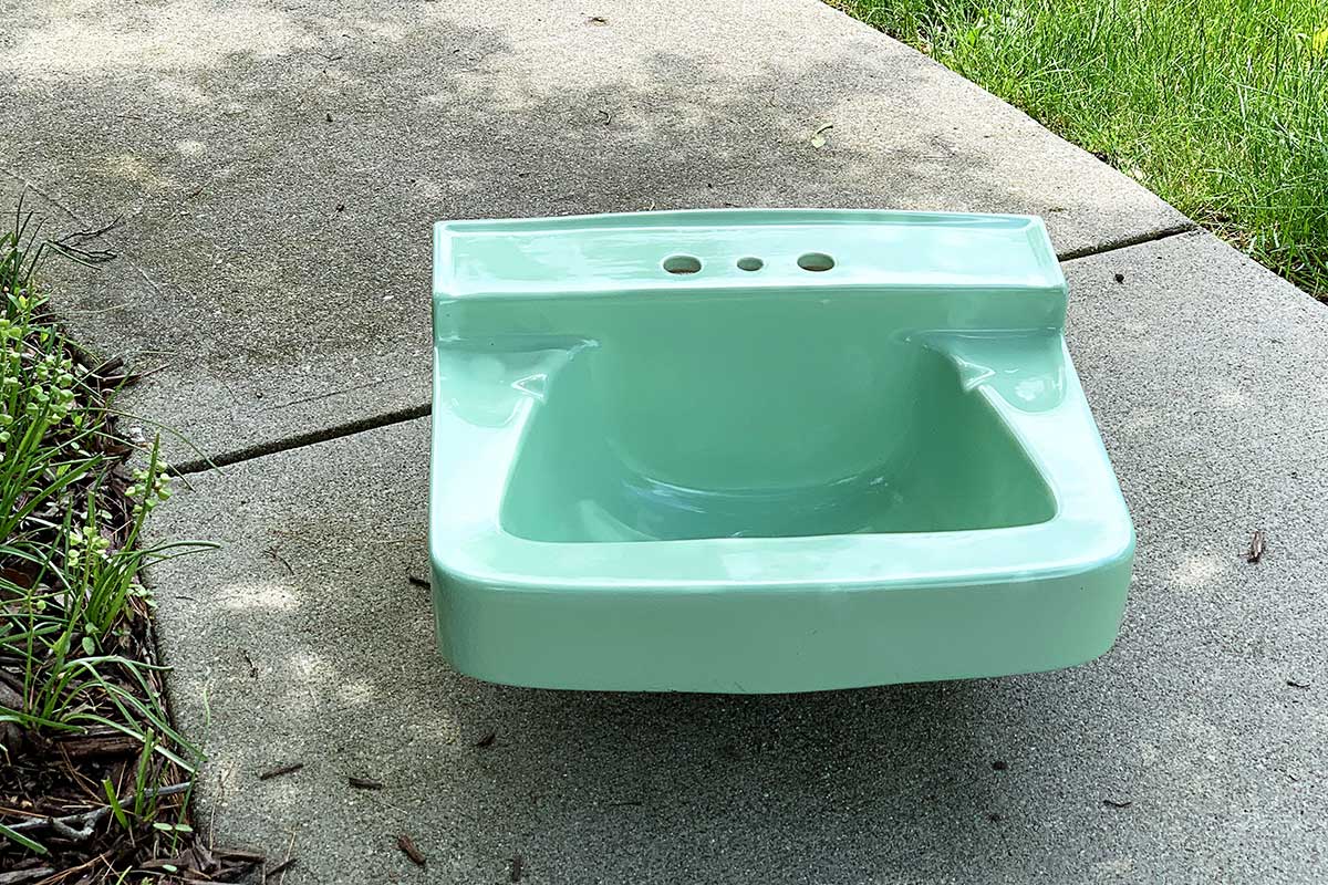 jadeite green vintage sink