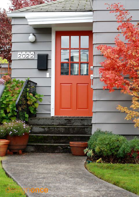 Orange front door paint color