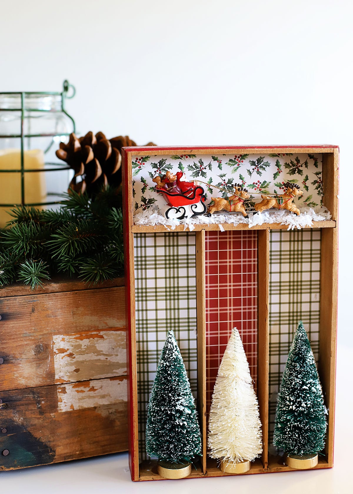 Upcycled Christmas Decor from thrift store silverware tray