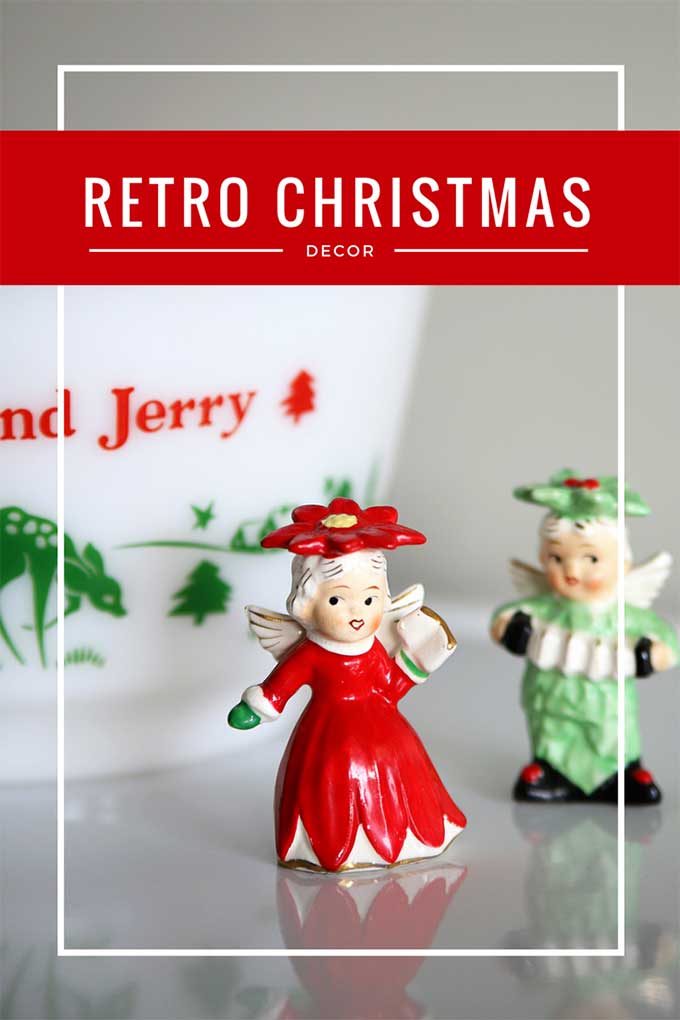 Use fun retro Christmas decor mixed in with your more modern pieces for a festive and nostalgic vintage Christmas style. #retro #retrochristmas #vintagestyle #VintageChristmas #kitschy #kitschmas #shinybrite #ChristmasDecor #christmashometour