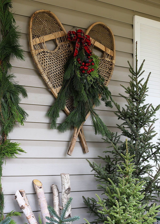 Snowshoes decorated for Christmas decor