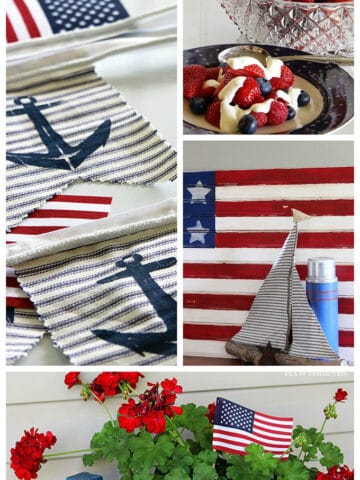 My top 10 patriotic projects, recipes and home decor ideas for the 4th of July, including desserts. potato salads, flag decor and more.