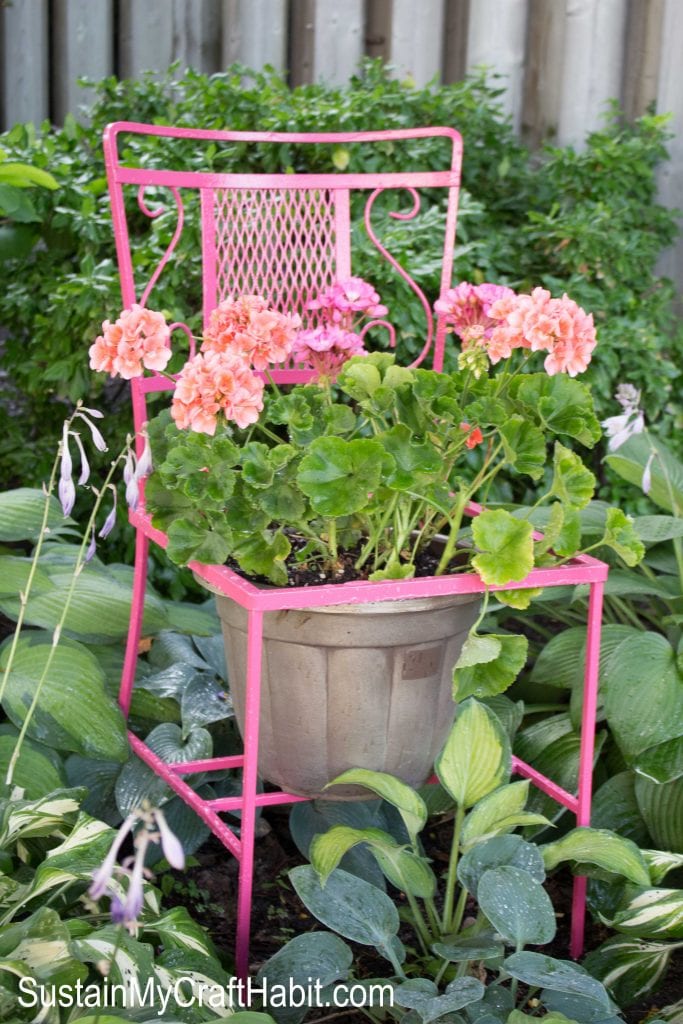 upcycled chair planter
