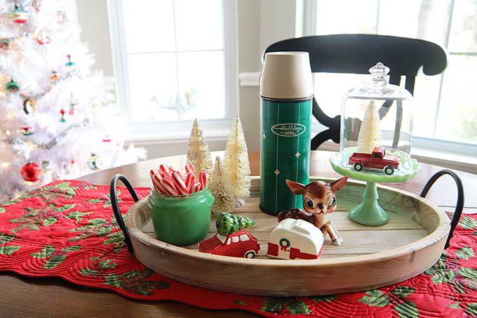 Vintage Holiday thermos vignette