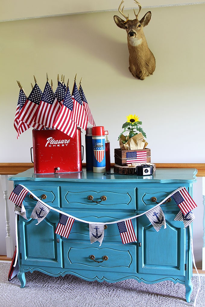 Vintage eclectic 4th of July display