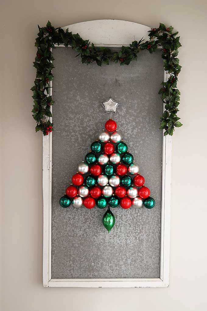 Ornaments hung on a window screen