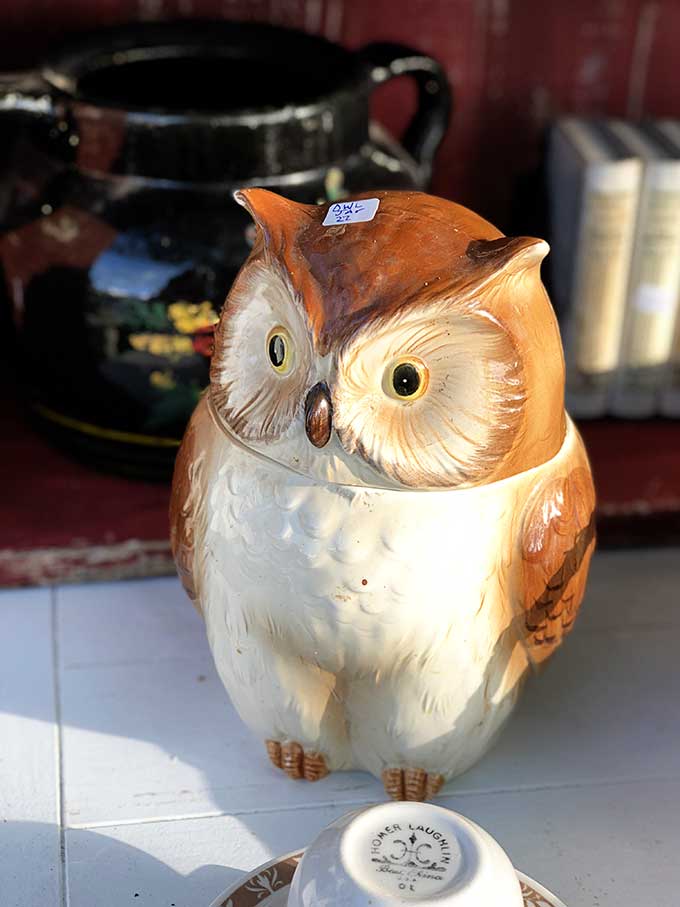 Vintage ceramic owl cookie jar
