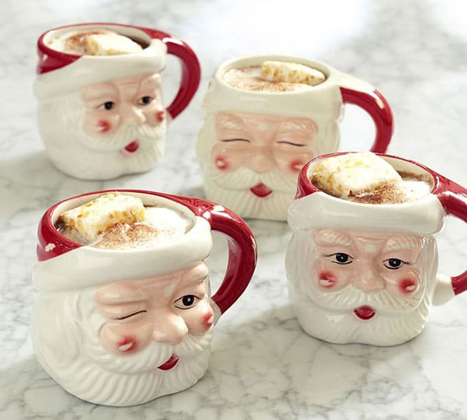 Vintage inspired Santa mugs